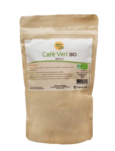 Image principale de Café vert Bio - Moulu et non torréfié 250g - Nature et Partage