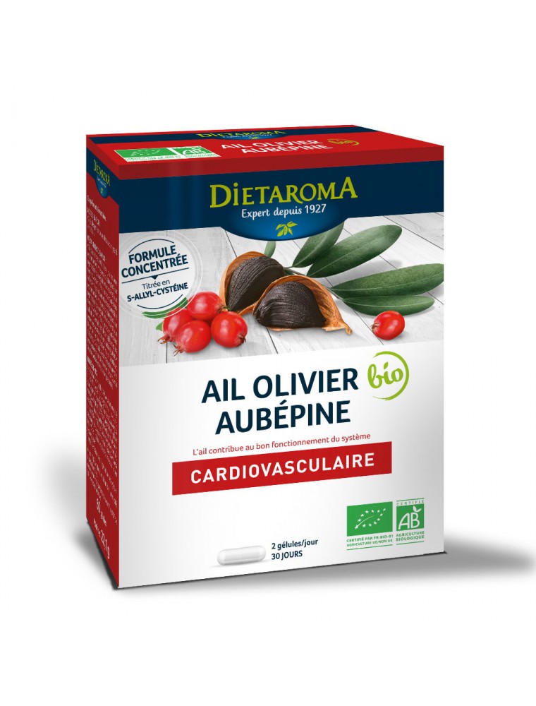 Ail Olivier Aubépine Bio - Système Circulatoire 60 gélules - Dietaroma