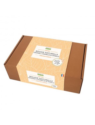 Image de Coffret Cosmétique Maison Bougie Naturelle Orange, Cannelle et Vanille - Kit complet - Propos Nature depuis Cadeaux naturels à petits prix