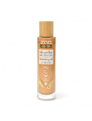 Image de Voile Scintillant Bio - Visage, Corps et Cheveux 50 ml - Zao Make-up via Blush Stick Bio - Corail Irisé 10g - Zao Make-up