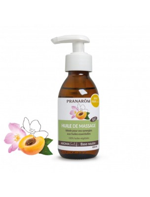 Image de Huile de massage neutre naturelle Bio Aromaself - Base neutre 100 ml - Pranarôm via Huile végétale Noyaux d'Abricot Bio - Pranarôm