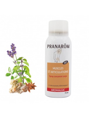 Image de Spray Concentré Corps Aromalgic Bio - Muscles et Articulations 75ml - Pranarôm via Pranarôm - Roller Aromalgic Articulations et Muscles Bio 75ml