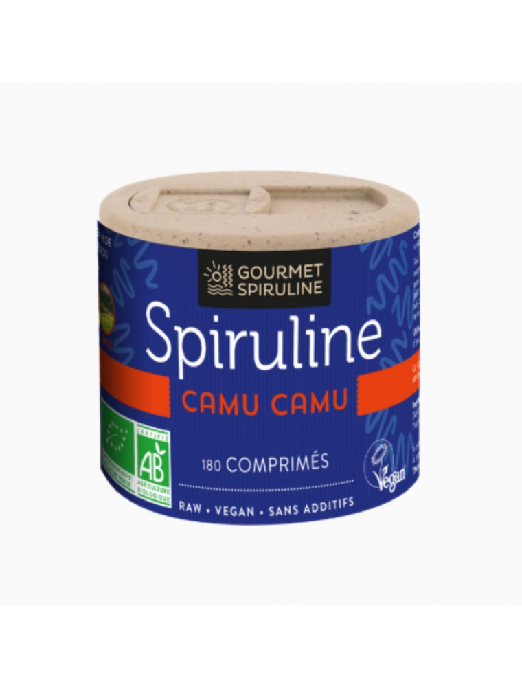 Image principale de la modale pour Spiruline Camu-Camu Bio - Vitalité 180 comprimés - Gourmet Spiruline