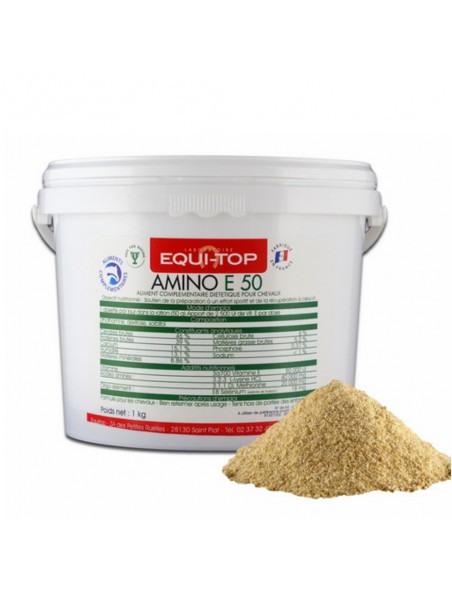 AMINO E50 - Soutien la fonction musculaire des chevaux 1 Kg - Equi-Top AMINO E50 - Soutien la fonction musculaire des chevaux 1 Kg - Equi-Top