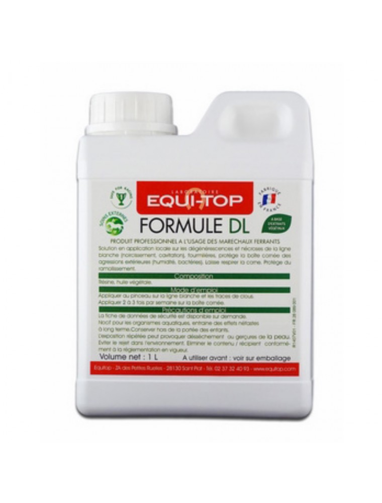 Image principale de la modale pour Formule DL - Soins des pieds des chevaux 1 Litre - Equi-Top