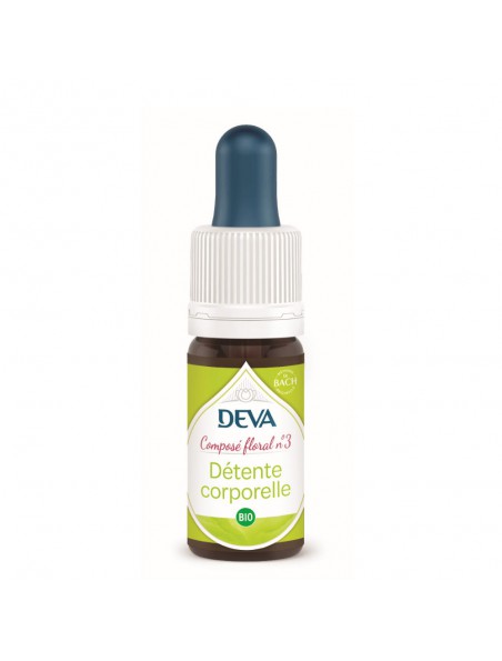 Achetez Détente Corporelle Bio - Souplesse Composé floral n°3 15 ml - Deva à l'herboristerie Louis Image principale de Détente Corporelle Bio - Souplesse Composé floral n°3 15 ml - Deva