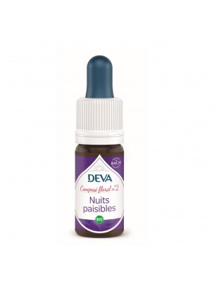 Image de Nuits Paisibles Bio - Détente et Sommeil paisible Composé floral n°2 15 ml - Deva depuis Sommeil Bio - Tisane Emotion - Deva