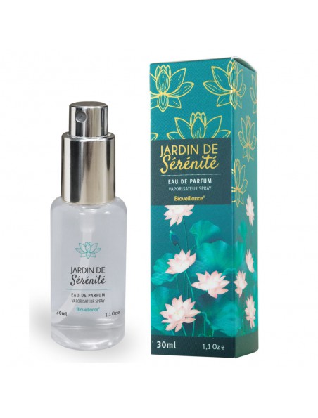 Achetez Jardin de Sérénité Bio - Eau de Parfum Spray de 30 ml - Bioveillance à l'herboristerie Louis Image principale de Jardin de Sérénité Bio - Eau de Parfum Spray de 30 ml - Bioveillance