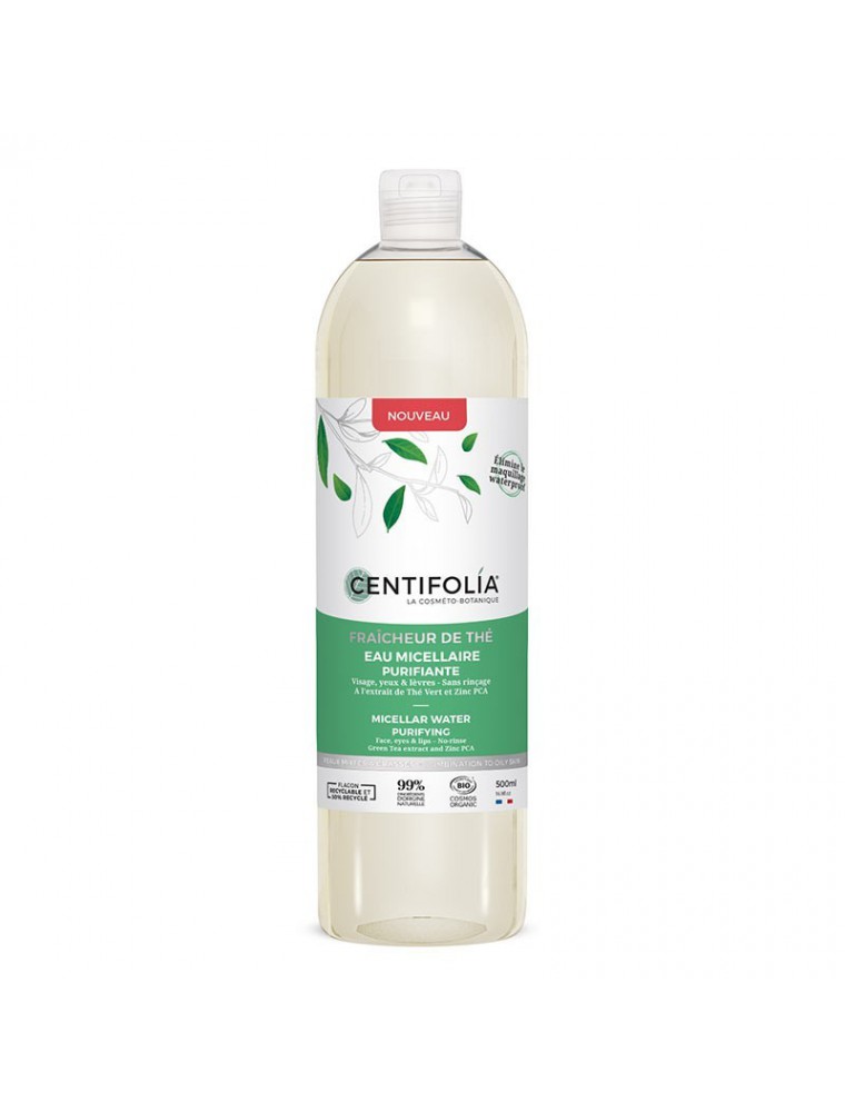 Image principale de la modale pour Eau Micellaire Purifiante Fraîcheur de Thé Bio - Soin du visage 500 ml - Centifolia