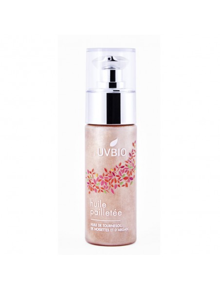 Achetez Huile Pailletée Bio - Soin du visage et du corps 50 ml - UV Bio à l'herboristerie Louis Image principale de Huile Pailletée Bio - Soin du visage et du corps 50 ml - UV Bio