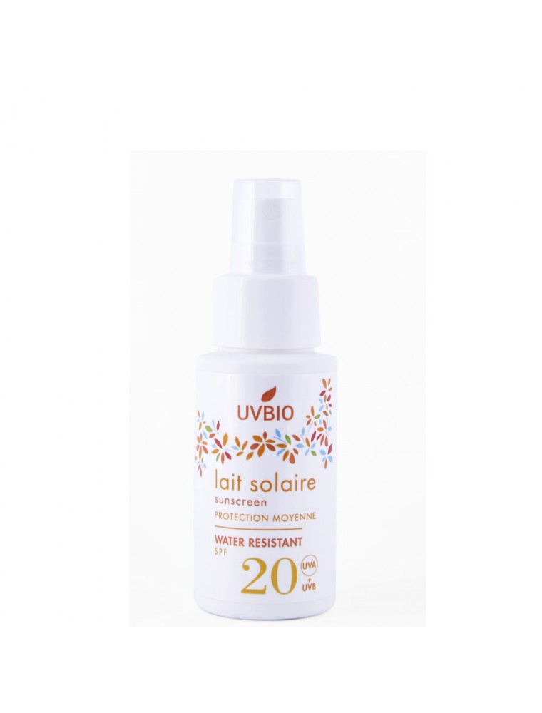 Image principale de la modale pour Lait Solaire SPF 20 Bio - Soin du visage et du corps 50 ml - UV Bio