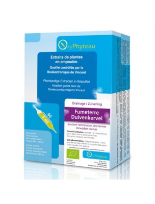 Image de Fumeterre Bio - Détoxification 40 ampoules - Oxyphyteau via Desmodium Bio - Digestion 40 ampoules