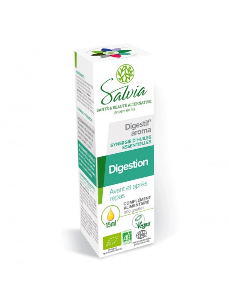 Digestif'aroma Bio - Digestion gouttes d'huiles essentielles 15ml - Salvia