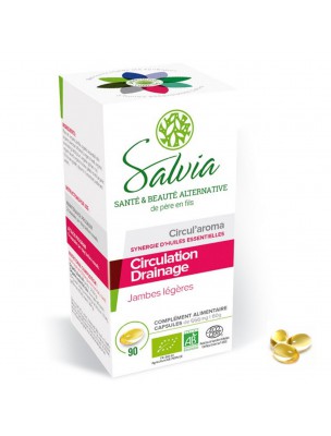 Image de Circul'aroma Bio - Circulation 90 capsules d'huiles essentielles - Salvia depuis Synergies d'huiles essentielles digestives