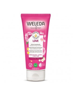 Image de Crème de Douche Harmonisante- Aroma Shower Love 200 ml - Weleda via Crème Jour Rose musquée 30 ml - Weleda