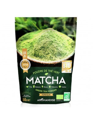 Image de Matcha Bio - Poudre de Thé vert Japonais 50 g - Aromandise via Genmaïcha Bio - Thé vert Sencha et Riz grillé 100g - Aromandise