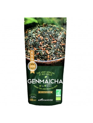 Image de Genmaïcha Bio - Thé vert Sencha et Riz grillé 100 g - Aromandise depuis Commandez les produits Aromandise à l'herboristerie Louis