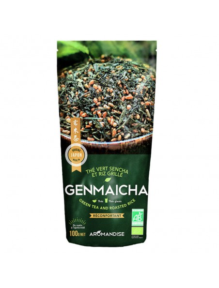 Image principale de Genmaïcha Bio - Thé vert Sencha et Riz grillé 100 g - Aromandise