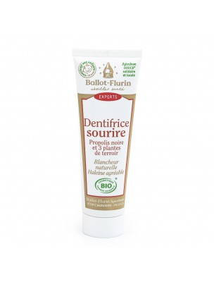 Image de Dentifrice sourire Bio - Propolis noire et 3 plantes 50 ml - Ballot-Flurin via Aloe vera Bio Shampooing - 200 ml - Purasana