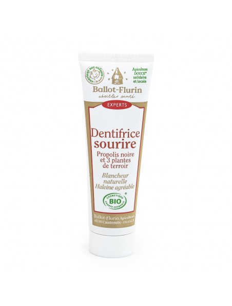 Image principale de Dentifrice sourire Bio - Propolis noire et 3 plantes 50 ml - Ballot-Flurin