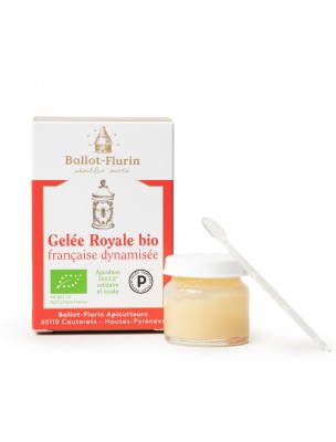 Image de Gelée Royale Bio française, pure et fraîche - Qualité exceptionnelle 10 g- Ballot-Flurin via Préparation Pollen Polyfloral Bio - Stimulant 125g