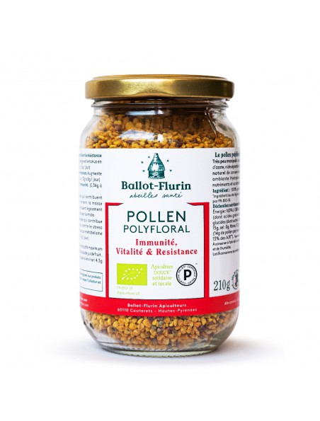 Pollen polyfloral dynamisé en pelotes Bio - Stimulant physique, intellectuel et émotionnel 210 g - Ballot-Flurin