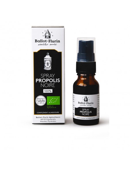 Spray Propolis Noire française 100% - Puissant soin multifonction - Ballot-Flurin