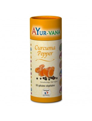 Image de Curcuma Pepper - Confort articulaire 60 gélules - Ayur-Vana depuis Curcuma : boostez votre santé avec nos produits naturels