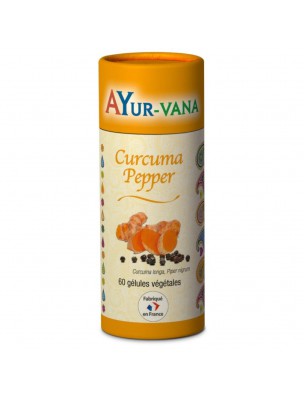 Image de Curcuma Pepper - Confort articulaire 60 gélules - Ayur-Vana via Boswellia - Confort articulaire - Ayur-Vana