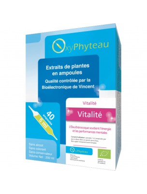 Image de Vitalité Bio - Tonus 40 ampoules - Oxyphyteau depuis Commandez les produits Oxyphyteau à l'herboristerie Louis