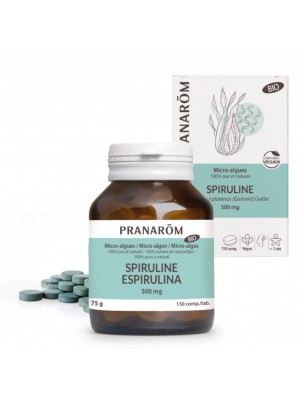 Image de Spiruline Bio - Revitalisant 150 comprimés - Pranarôm depuis Germanium - Oligo-élément 1 litre - Catalyons