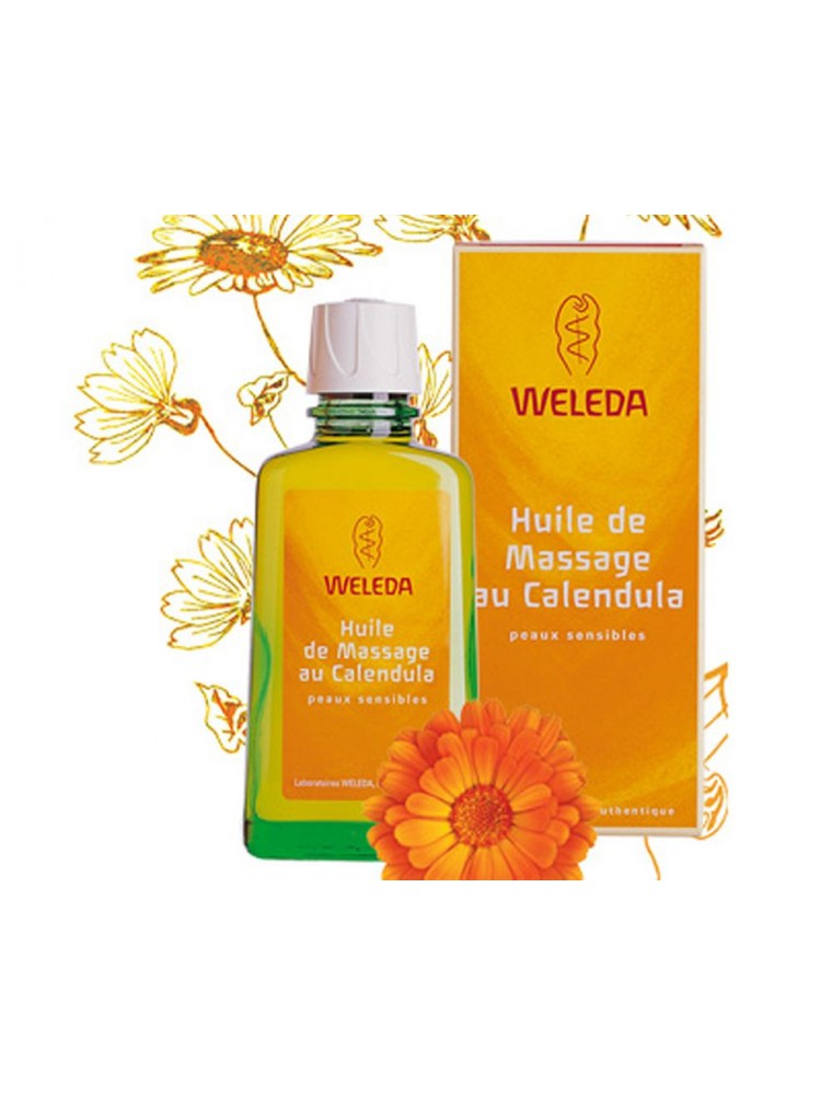 Image principale de la modale pour Huile de Massage au Calendula - Réchauffe et prend soin de la peau sensible 100 ml - Weleda