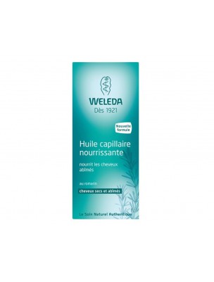 Image de Huile Capillaire au romarin - Traitement naturel revitalisant pour les cheveux 50 ml - Weleda depuis Shampoings Bio sans additifs