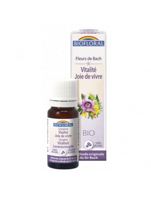 Image de Complex Vitality Joy of living N°2 Organic - Granules Flowers of Bach 10 ml - Biofloral depuis Rescue de Bacha mixture of five solutions in case of emergency