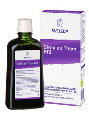 Image de Sirop au Thym Bio - Adoucit et apaise les voies respiratoires 200 ml - Weleda depuis Les plantes et la ruche en sirop apaisent les différents maux