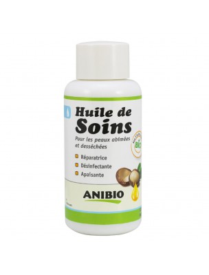 Image de Huile de soins - Chiens et Chats 100 ml - AniBio depuis Brosse 2 en 1 pour animaux - Empreinte
