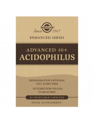 Image de Advanced 40 Plus Acidophillus - Probiotiques 60 gélules végétales - Solgar depuis Achetez les produits Solgar à l'herboristerie Louis