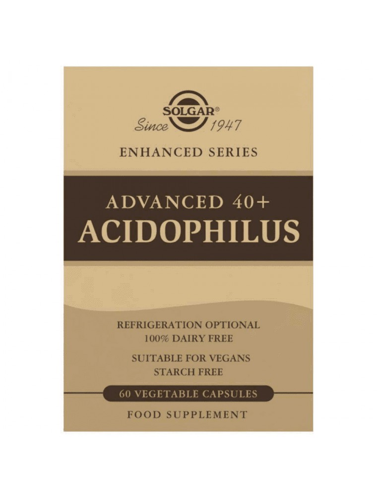 Image principale de la modale pour Advanced 40 Plus Acidophillus - Probiotiques 60 gélules végétales - Solgar