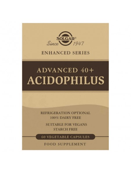 Advanced 40 Plus Acidophillus - Probiotiques 60 gélules végétales - Solgar Advanced 40 Plus Acidophillus - Probiotiques 60 gélules végétales - Solgar