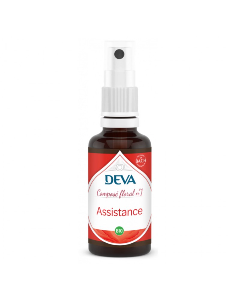 Image principale de la modale pour Assistance Bio - Centrage et Apaisement Composé floral n°1 Spray de 30 ml - Deva