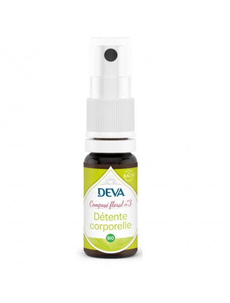 Achetez Détente Corporelle Bio - Souplesse Composé floral n°3 Spray de 15 ml - Deva à l'herboristerie Louis Image principale de Détente Corporelle Bio - Souplesse Composé floral n°3 Spray de 15 ml - Deva