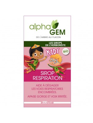 Image de Sirop Respiration Enfants Kids Bio - Voies respiratoires 200 ml - Alphagem via Eucalyptus Bio Feuilles entières 100g