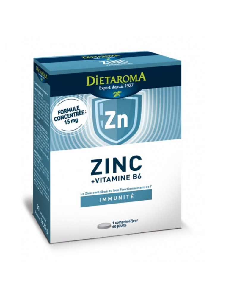 Image principale de la modale pour Zinc Vitamine B6 - Immunité 60 comprimés - Dietaroma