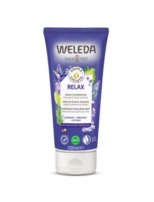 Image de Aroma Shower Relax Bio - Calme et détente 200 ml - Weleda via Savon de Marseille Bio extra blanc 300g - Rampal Latour