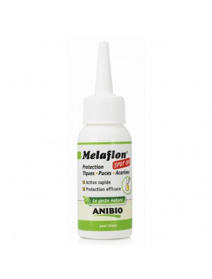 Image de Melaflon Spot On Antiparasitic for dogs - Against ticks, fleas and mites 50 ml - AniBio depuis Protecting your pets from ticks, fleas and other parasites