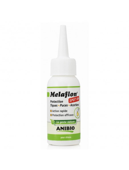 Image principale de Melaflon Spot On Antiparasitaire pour chiens - Contre les tiques, puces et acariens 50 ml - AniBio