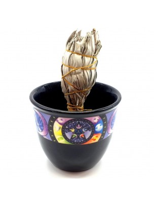Image de Ceramic Fumigation Bowl - Pentacle 13 x 10 cm via Buy California Blue Sage - Fumigation - 15 cm bundle