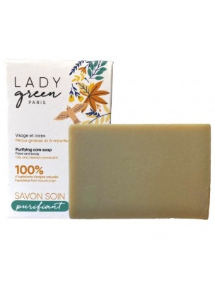 Image de Savon Purifiant Bio - Visage et Corps 100g - Lady Green via Recharge Roll-on Matifiant Lady Green