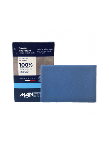 Achetez Savon Hydratant Bio - Visage, Corps et Barbe 100g - Manetik à l'herboristerie Louis Image principale de Savon Hydratant Bio - Visage, Corps et Barbe 100g - Manetik