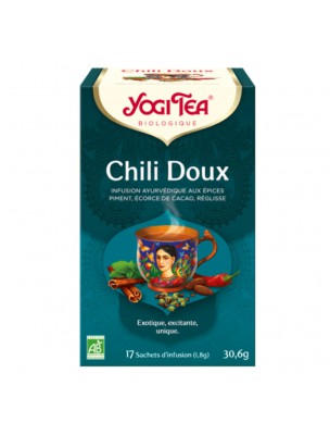 Image de Chili Doux - 17 sachets - Yogi Tea via Himalaya - Formule intemporelle Chaï 90g - Yogi Tea